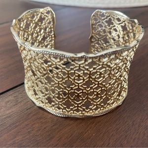 Candice Gold Cuff Bracelet in Gold Filigree Mix